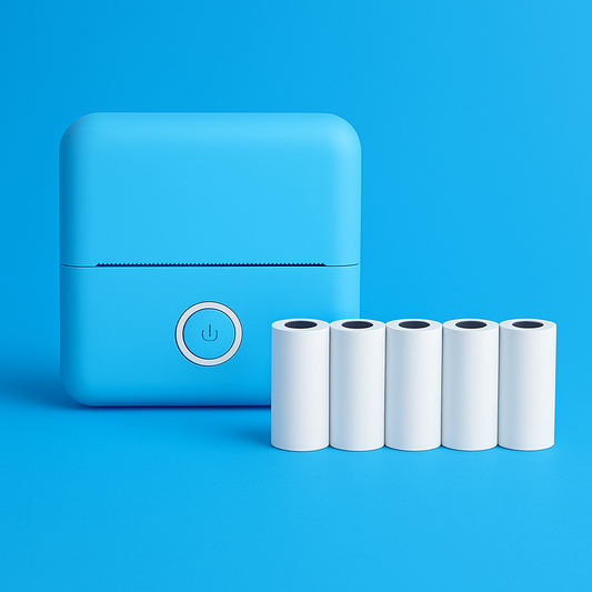 Mini Imprimante Thermique Portable + 5 Recharges Papier Non-Adhésif