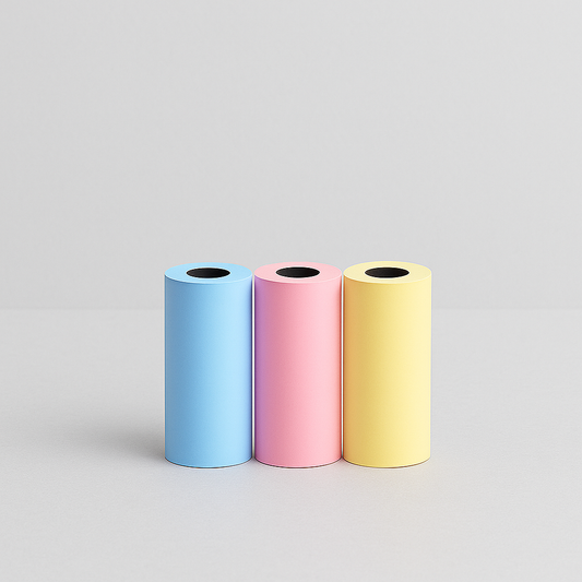 Lot de 3 Recharges Papier Thermique – Couleurs Pastel (Non-Adhésif)