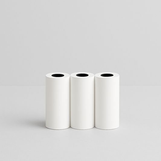 Lot de 3 Recharges Papier Thermique – Blanc (Adhésif)